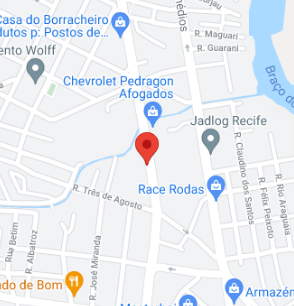 mapa de localização do motel